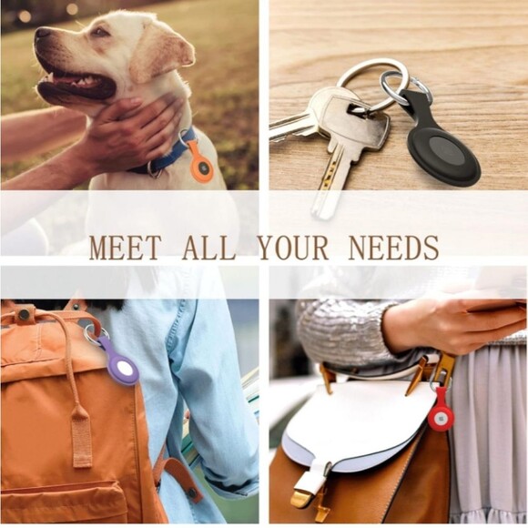 Air Tag Holder with Keychain AirTag case with Keychain Set of 4 NWT - Picture 4 of 9